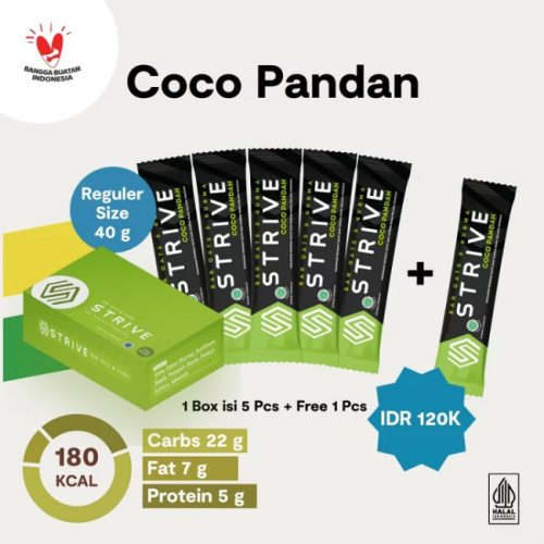 STRIVE Energy Bar - Full Bar - Coco Pandan - 1 BOX isi 6